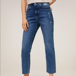COPY - Mango Straight Crop Ankle Jeans Blue Indigo Rigid Denim US 10, EUR 42